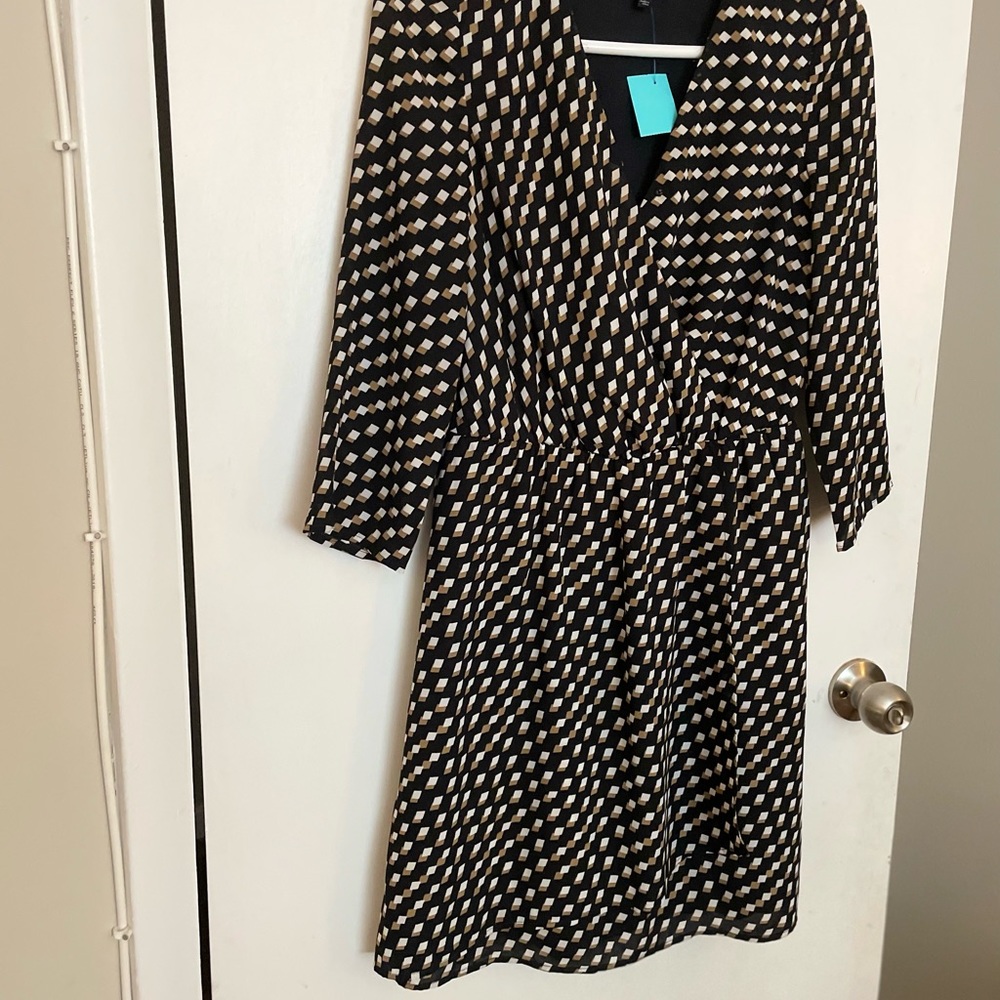 The Limited Geometric A-Line 3/4 Sleeve Women’s Dress - Size XS - Picture 2 of 12